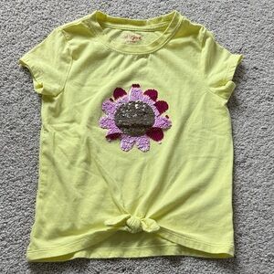 Cat & Jack Yellow Tee with Floral Appliqué